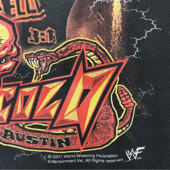 Vintage 2001 WWF Stone Cold Steve Austin Rare Wrestling T Shirt XL - Picture 5 of 8